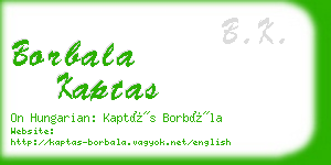 borbala kaptas business card